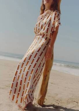 NEW JUAN DE DIOS carlota satin silk maxi skirt in horse reins rie
